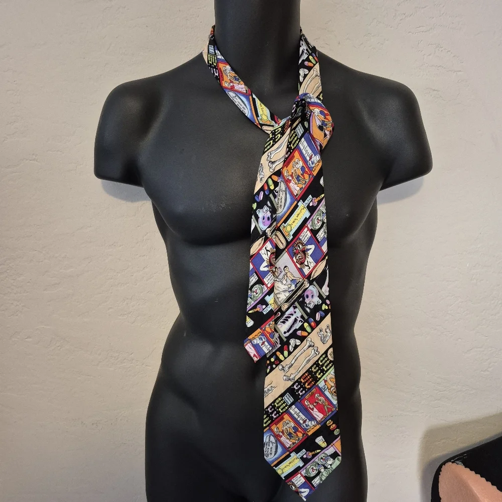 Vintage 90s Nicole Miller Medical Theme Tie